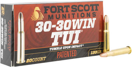 Fort Scott Munitions Tumble Upon Impact (TUI) Rifle 30-30 Winchester 130 Grain Solid Copper Spun (SCS) 20 Per Box