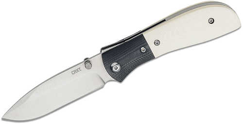 Crkt M4-02m 3.25" Plain Satin 8cr13mov Ss Blade Black/white Resin Infused Fiber W/g10 Bolster Handle Includes Poc