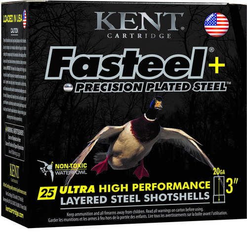 Kent Cartridge K203FSP284X6 Fasteel 2.0 Waterfowl 20 Gauge 3" 1 Oz 4X6 Shot 25 Per Box/ 10 Cs