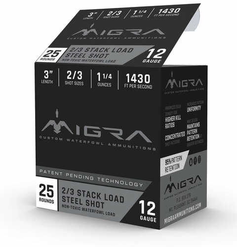 Migra Ammunitions M20sb46 Combinational 20 Gauge 3" 1 Oz 4/6 Shot, Steel/bismuth, 25 Per Box/ 10 Cs