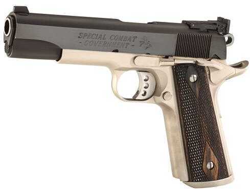 Pistol Colt O2580CM Special Combat Govt 38 Super 5" 9+1 Dbl Diamond Grip Nickel/Blued