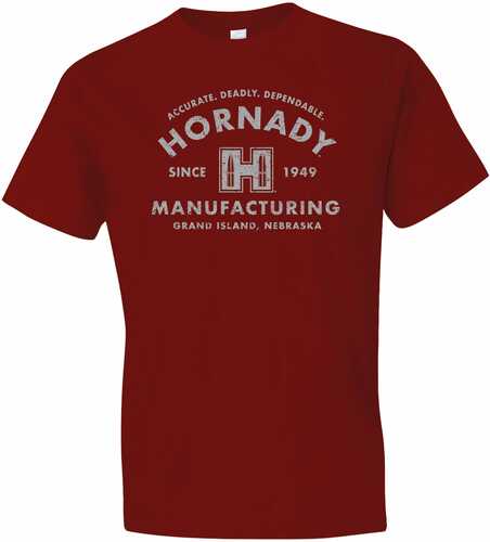 Hornady Gear 31422 T-shirt Mfg Cardinal Short Sleeve Medium