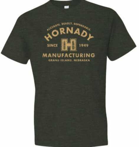 Hornady Gear 31791 T-shirt Double Rocker Olive Heather Short Sleeve Small