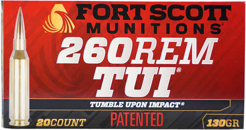 Fort Scott Munitions 260130SCV2 Tumble Upon Impact (TUI) 260 Rem 130 Grain Solid Copper Spun (SCS) 20 Per Box