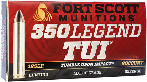 Fort Scott Munitions 350125SCV Tumble Upon Impact (TUI) .350 Legend 125 Grain Solid Copper Spun (SCS) 20 Per Box