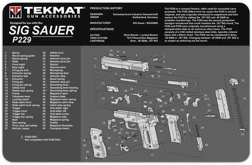 Tekmat Tekr20sigp229 Sig Sauer P229 Ultra 20 Cleaning Mat