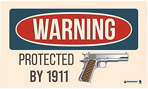 Tekmat Tek42warning1911 Warning Protected By 1911 Door/work Mat