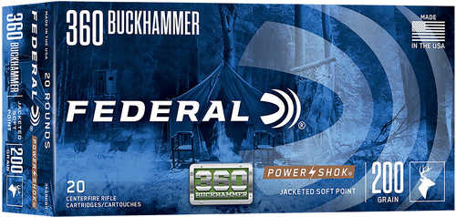 Federal<span style="font-weight:bolder; "> 360</span> <span style="font-weight:bolder; ">Buckhammer</span> 200 Gr Jacketed Soft Point 20 Per Box/ 10 Case