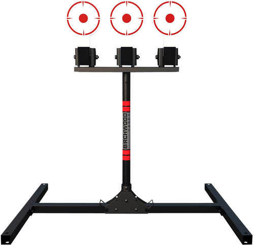 Birchwood Casey 3TPR 3 Spring Loaded Self Resting Targets Plate Rack Black/Red AR500 Steel 0.37" Thick Standing