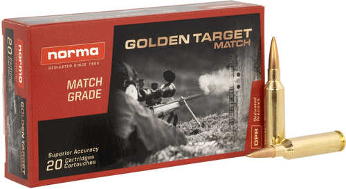 Norma 6mm Creedmoor Ammo 107 Grain Match Golden Target Boat Tail Hollow Point 20 Per Box