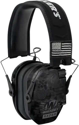 Walker's GWPRSEMPATKPT Razor Slim Electronic Patriot Muff Polymer 23 Db Over the Head Kryptek Highlander / Black Adult