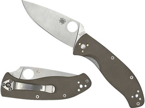 Spyderco C122GBNM4P Tenacious 3.35" Folding Plain CPM M4 Blade/ Brown Textured G10 Handle Includes Pocket Clip