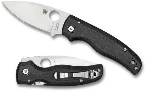 Spyderco C229gp Shaman 3.58" Folding Plain Stonewashed Cpm S30v Ss Blade/black Textured G10 Handle Includes Pocket Clip