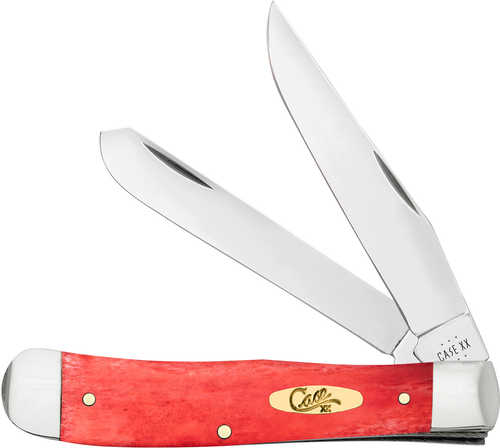 Case 10760 Dark Red Bone Trapper Folding Clip Point/Spey Plain Mirror Polished Tru-Sharp SS Blade/Smooth Dark Red/Pinche