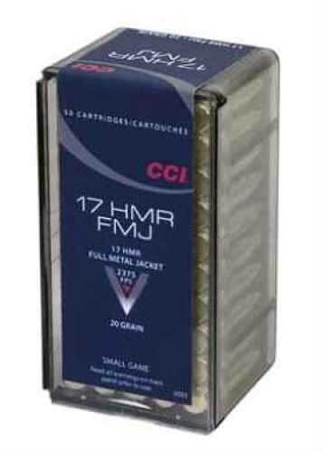 17 HMR 50 Rounds Ammunition CCI 20 Grain Full Metal Jacket