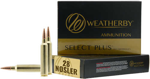 Weatherby R28NS180VLD Select Plus 28 <span style="font-weight:bolder; ">Nosler</span> 180 Gr Jacketed Hollow Point 20 Per Box