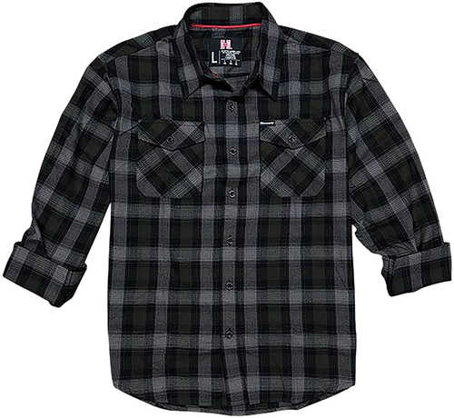 Hornady Gear 32214 Flannel Shirt Xl Olive/Black/Gray, Cotton/Polyester, Relaxed Fit Button Up