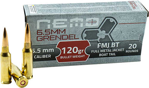 Nemo Arms 6.5 Grendel 120 Grain Full Metal Jacket Boat Tail 20 Per Box