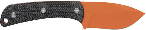 Browning 3220499B Back Country Small 2.75" Fixed Deep Belly Skinner Plain Blaze Orange Ceramic D2 Steel Blade, Black G10