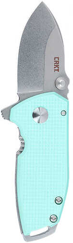 Crkt 2485b Squid Compact 1.75" Folding Drop Point Plain Stonewashed D2 Steel Blade, Blue G10/ss Handle