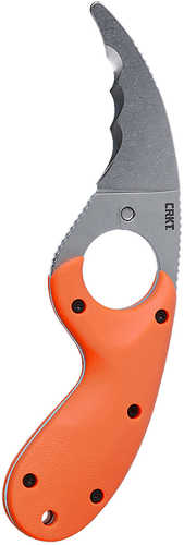 CRKT 2511ER Bear Claw 2.39" Fixed Hawkbill Veff Serrated Stonewashed AUS-8A SS Blade, Blaze Orange Textured Grn Handle