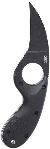 CRKT 2516K Bear Claw 2.39" Fixed Hawkbill Plain Black Powder Coated AUS-8A SS Blade, Black Textured Grn Handle