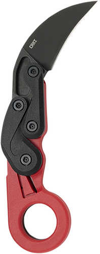 CRKT 4041R Provoke 2.47" Folding Hawkbill Plain Black Stonewashed 1.4116 SS Blade, Red Grivory Handle