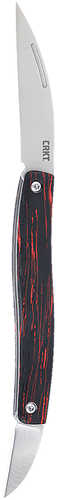 CRKT 4810 Forebear 1.06"/2.29" Folding Wharncliffe Satin 12C27 Sandvik Blade, Black/Red G10 Handle