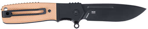 CRKT K245BKP Homefront Compact 2.91" Folding Plain Black DLC S35VN SS Blade, Black/Tan G10 Handle