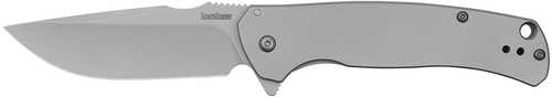 Kershaw 1416 Scour 3.30" Folding Drop Point Plain Bead Blasted 8Cr13MoV SS Blade, Bead Blasted Stainless Steel Handle