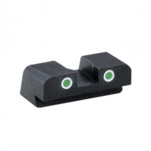 AmeriGlo XD191R Classic Tritium Rear Sight For Springfield Armory XD Black Green Tritium With White Outline Rear