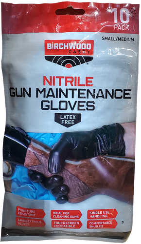 Birchwood Casey Nglvs-l Nitrile Gun Maintenance Gloves Lg/xl 10 Pack
