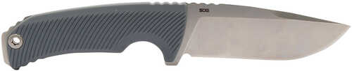 S.o.g Sog17060243 Tellus Fx 4.20" Fixed Clip Point Plain Stonewashed Cryo 440c Ss Blade, Wolf Gray Textured Grn Handle,