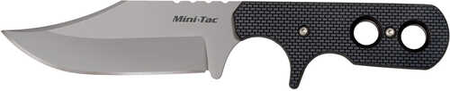 Cold Steel Cs49hcfz Mini Tac Bowie 3.63" Fixed Clip Point Plain Stonewashed 8cr13mov Ss Blade, 3.25" Griv-ex Handle