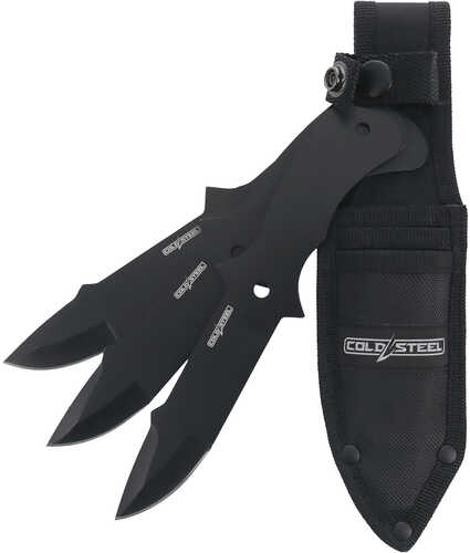 Cold Steel Csth80kvc3pk Throwing Knives Set Of 3 Fixed 8" Drop Point Plain Black Oxide 420 Stainless Steel Blade, Includ