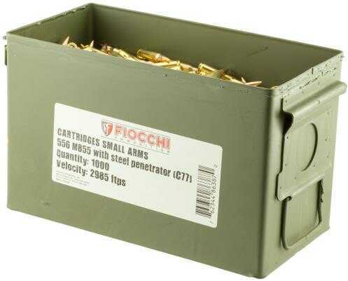 5.56mm Nato 1000 Rounds Ammunition Fiocchi Ammo 62 Grain Full Metal Jacket