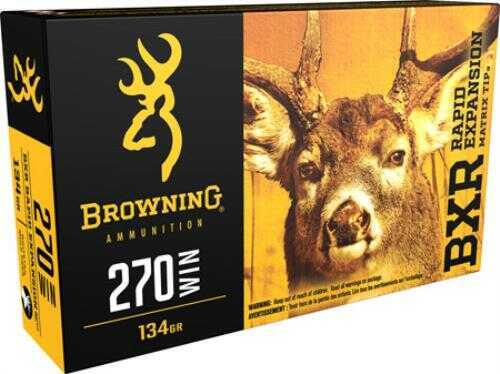 270 Winchester 20 Rounds Ammunition Browning 134 Grain E-TIP