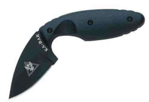 KABAR TDI Law Enforcement 2.3" Fixed Blade Knife Drop Point Nylon Sheath Plain Edge AUS 8A/Black Finish Black Zytel Hand