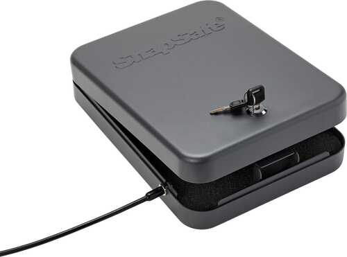 SnapSafe Lock Box XX-Large 11.5" 8.5" 2.5" Key 16 Gauge Steel Cable Included Black Finish 75220