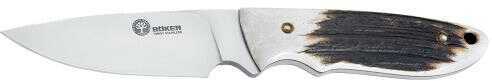 Boker USA Inc. Arbolito Pine Creek Fixed Plain Edge Drop Point Blade Steel Stag Handles 3.625 Inches M 02BA701H
