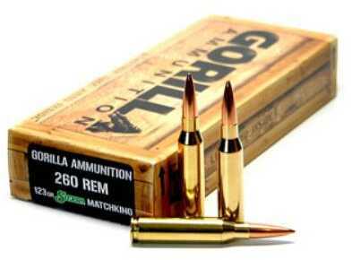 260 Remington 20 Rounds Ammunition Gorilla Company 123 Grain Hollow Point