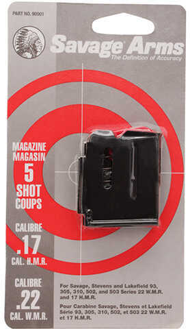 Click to see larger image. Savage Magazine 22WMR 5Rd Fits Model 90 Series Blue 90001