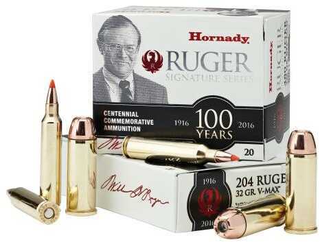 204 Ruger 20 Rounds Ammunition Hornady 32 Grain V-Max