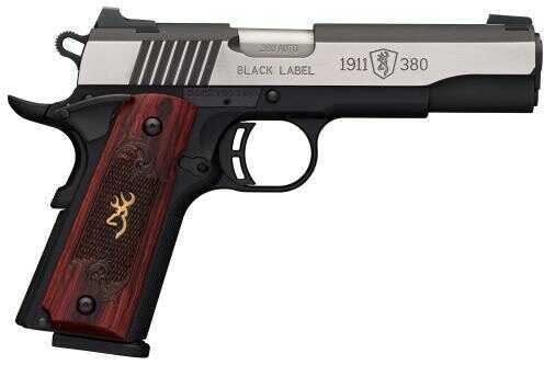 Browning 1911 380 ACP 4.25" Barrel 8+1 Rounds Checkered Rosewood With Gold BuckMark Logo Grip Semi Automatic Pistol