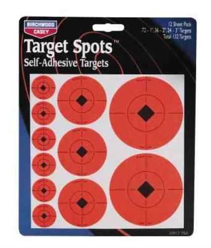 Birchwood Casey Target Spot Assortment 1" 2" 3" Round 60-1" 30-2" 20-3" 10/Pack 33928