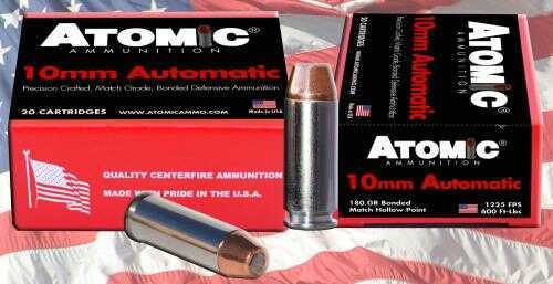 10mm 20 Rounds Ammunition Atomic 180 Grain Hollow Point