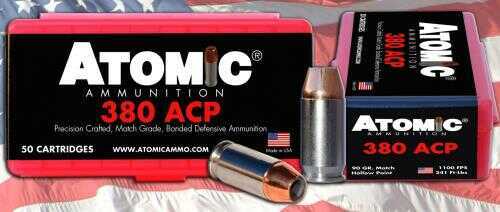 380 ACP 50 Rounds Ammunition Atomic 90 Grain Hollow Point