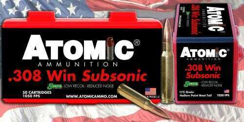 308 Winchester 50 Rounds Ammunition Atomic 175 Grain Hollow Point Boat Tail