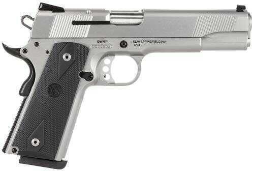 Smith & Wesson SW1911 45 ACP 5" Rubber Grip Stainless Steel 8 Round Semi Automatic Pistol 108282