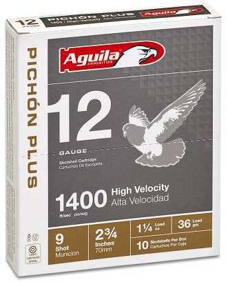 12 Gauge 10 Rounds Ammunition Aguila 2 3/4" 1 1/4 oz Lead #9